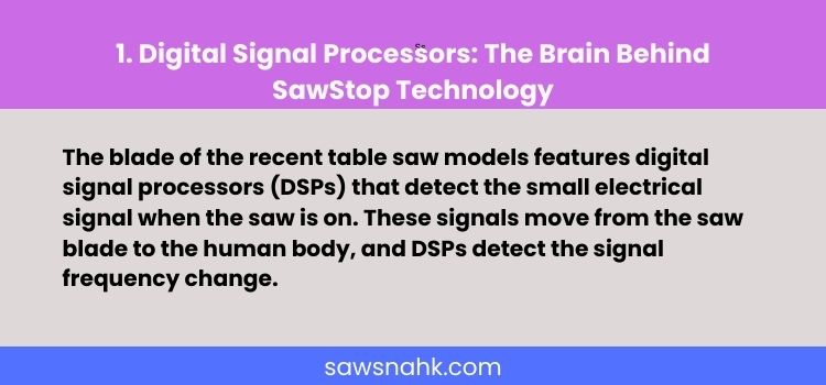 How Do Table Saws Detect Fingers? Digital Signal Processors
